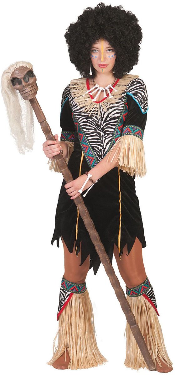 Jungle & Afrika Kostuum | Inboorling Dame Smurfafa | Vrouw | Maat 44-46 | Carnaval kostuum | Verkleedkleding